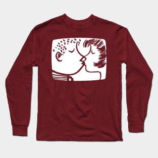 Kissing Illustration Design Long Sleeve T-Shirt